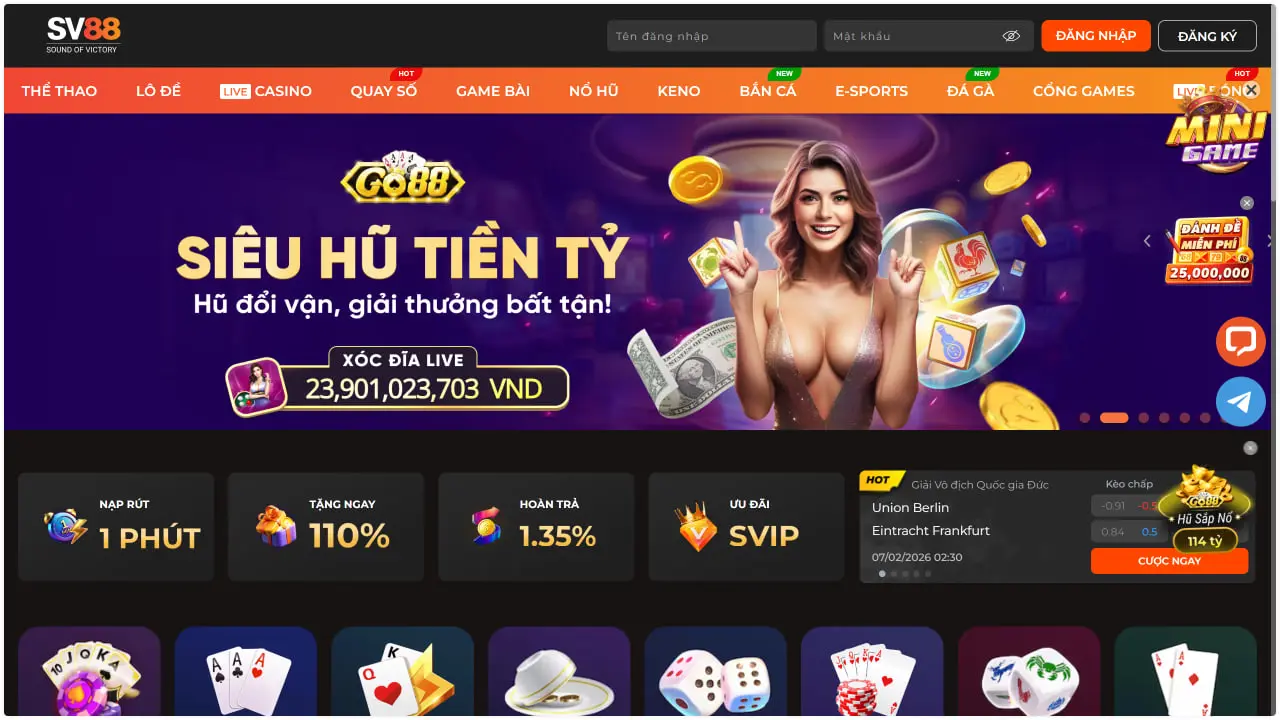 Các siêu phẩm game cuốn hút tại SV88